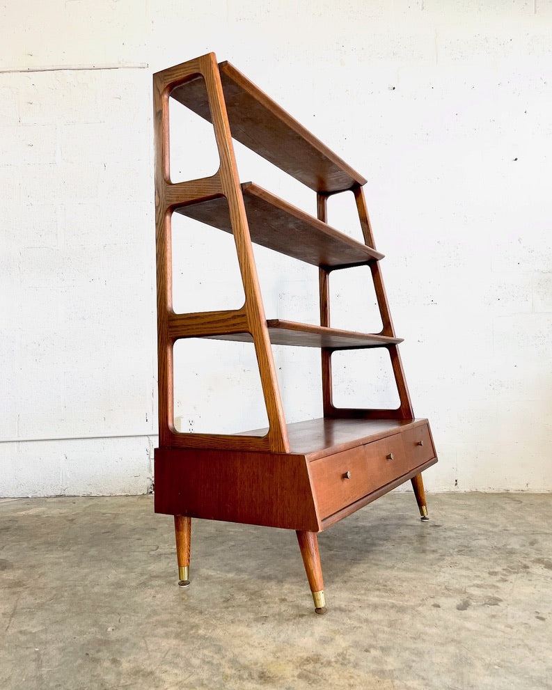 Mid Century Modern Sculpted Bookcase