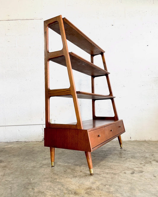 Mid Century Modern Sculpted Bookcase
