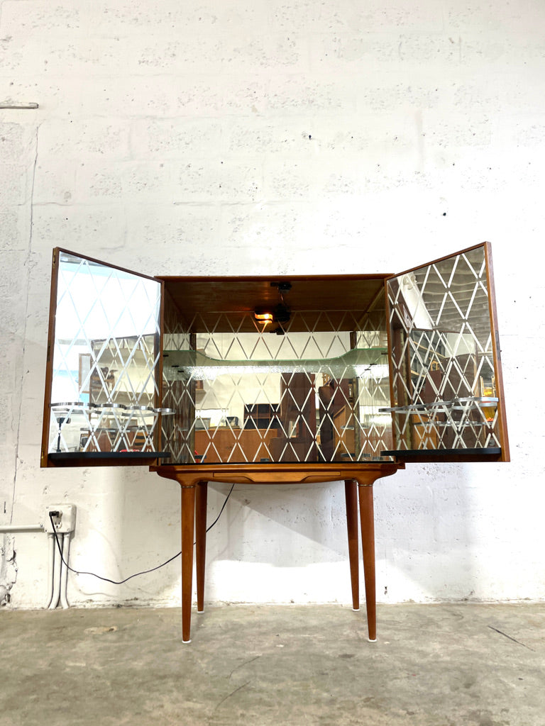 Illum Wikkelso Teak Bar Cabinet Danish Mid Century Modern