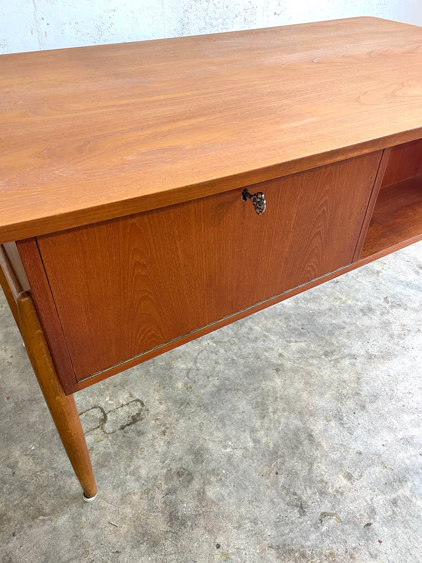 Danish Mid Century Modern Teak Floating Desk
