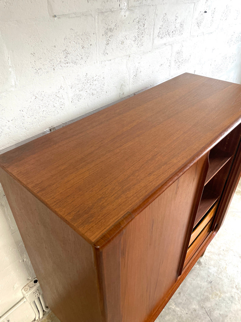 Bernhard Pedersen Danish Modern Tall Sideboard or Cabinet Tambour