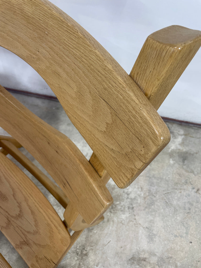 Pair of Dittmann & Co Brutalist Fireplace Oak Danish Modern Chairs