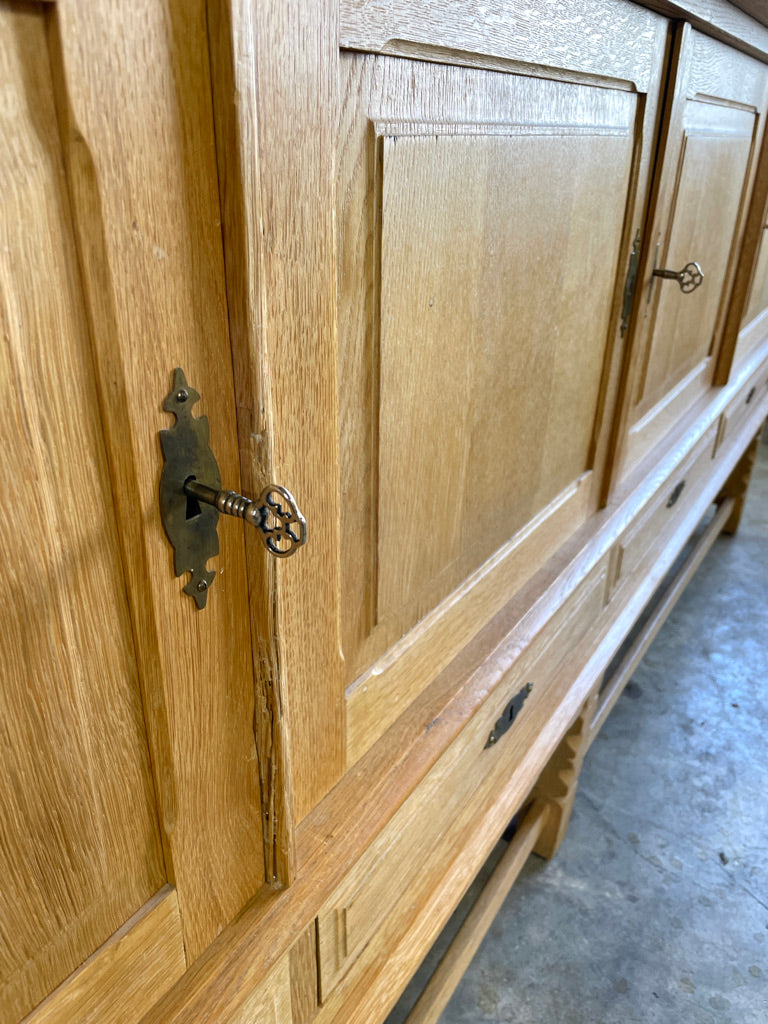 Danish Brutalist Oak Henning Kjaernulf Sideboard or Console