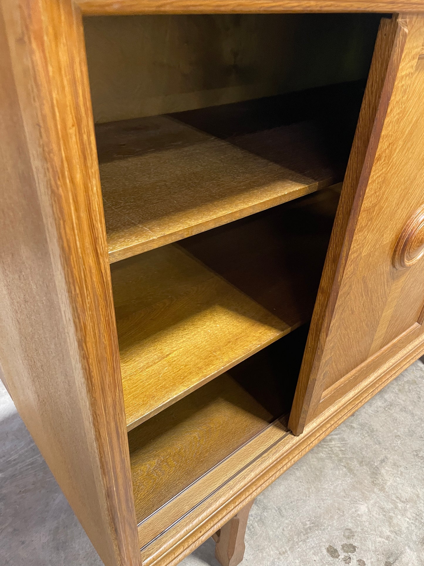 Danish Scandinavian Oak Tall Cabinet or Sideboard