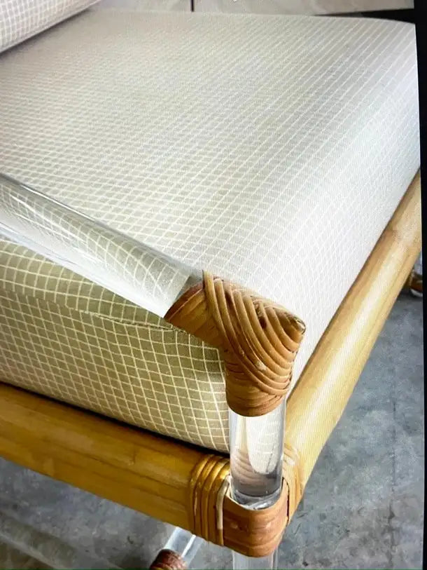 McGuire Lucite and Bamboo Mid Century Lounge Chair