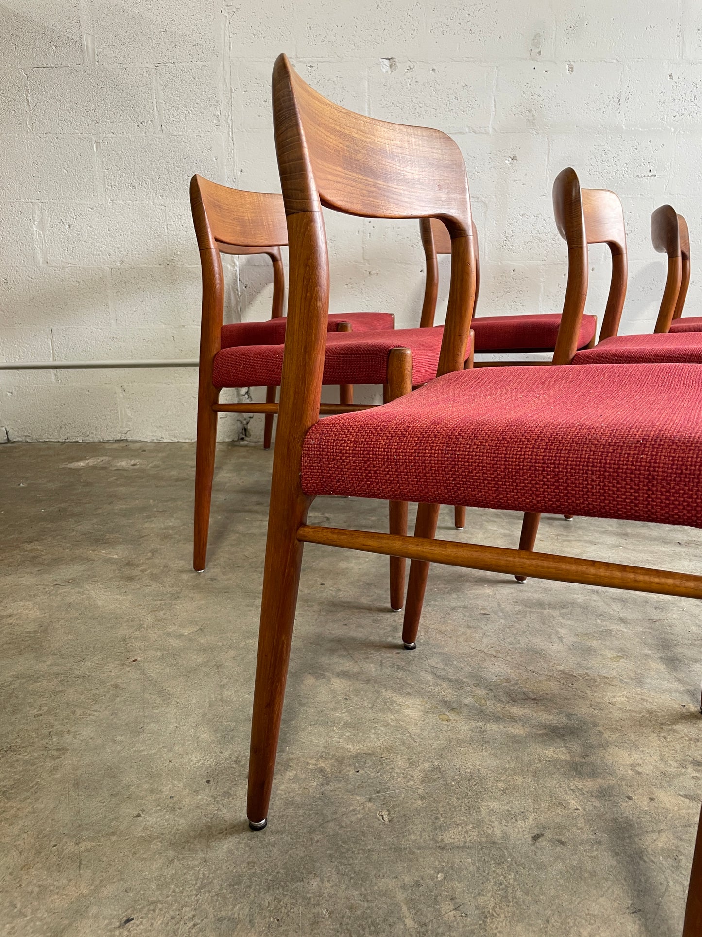 Danish Modern Teak J.L Møller 75 Dining Chairs