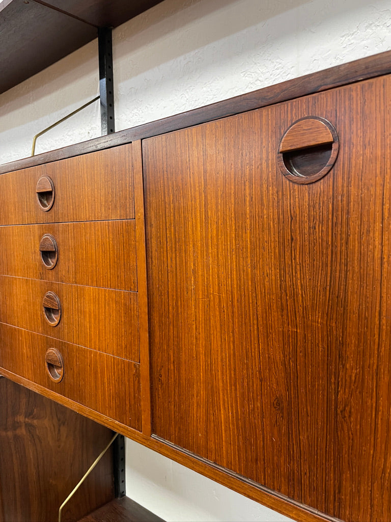 Danish Mid Century Modern Rosewood Wall Unit by HG Furniture
