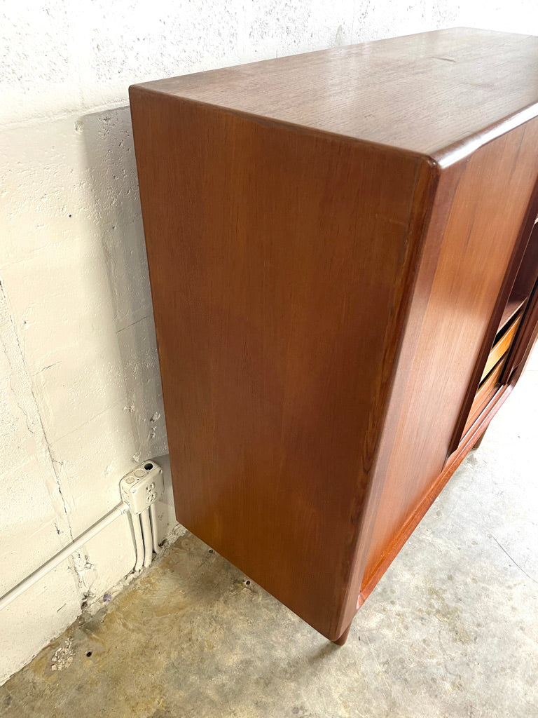 Bernhard Pedersen Danish Modern Tall Sideboard or Cabinet Tambour