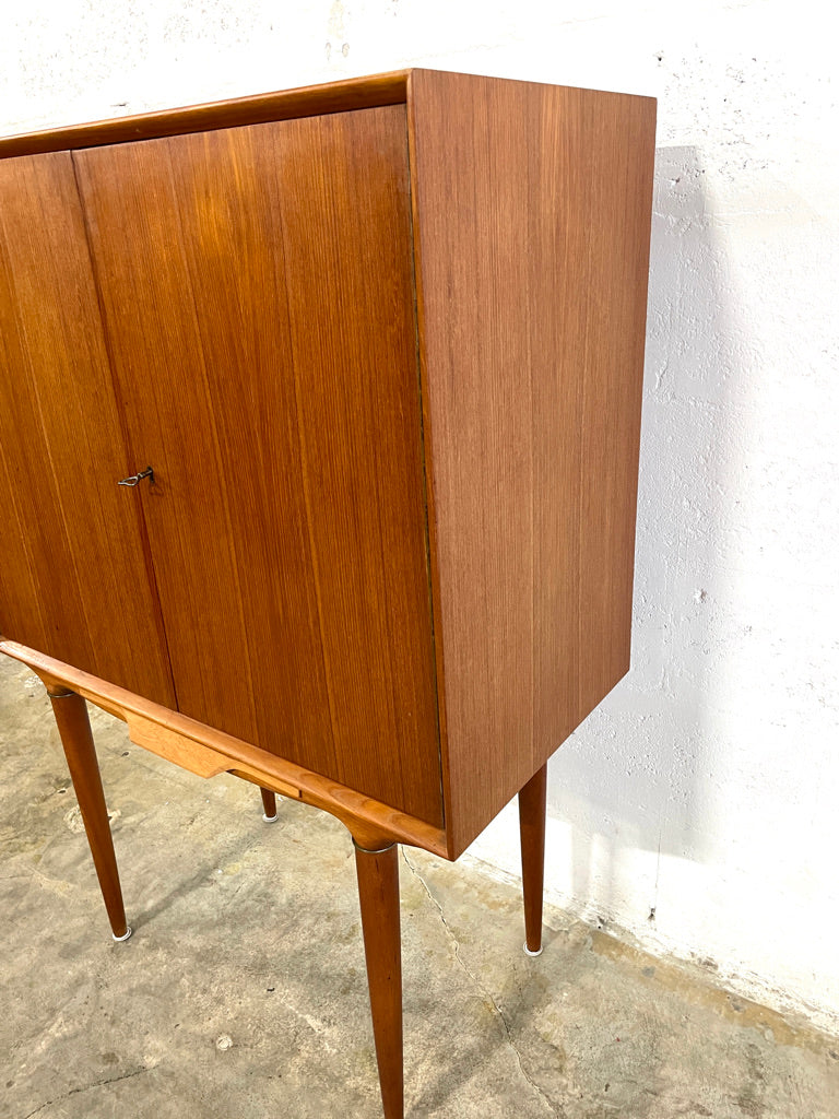 Illum Wikkelso Teak Bar Cabinet Danish Mid Century Modern