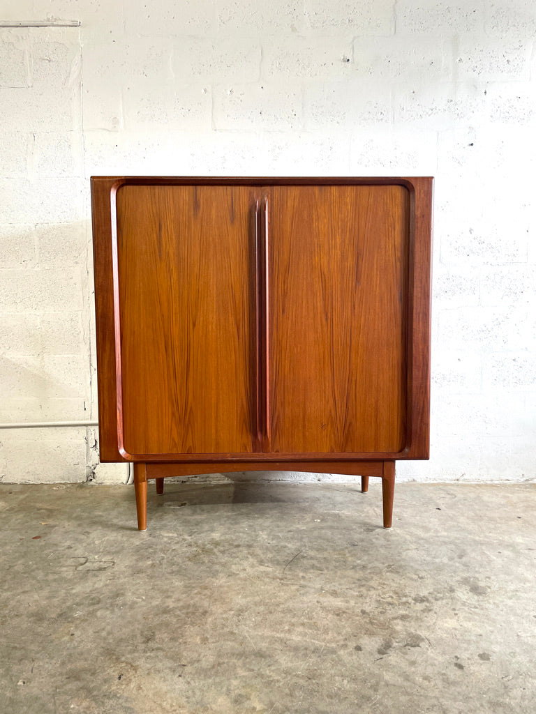 Bernhard Pedersen Danish Modern Tall Sideboard or Cabinet Tambour