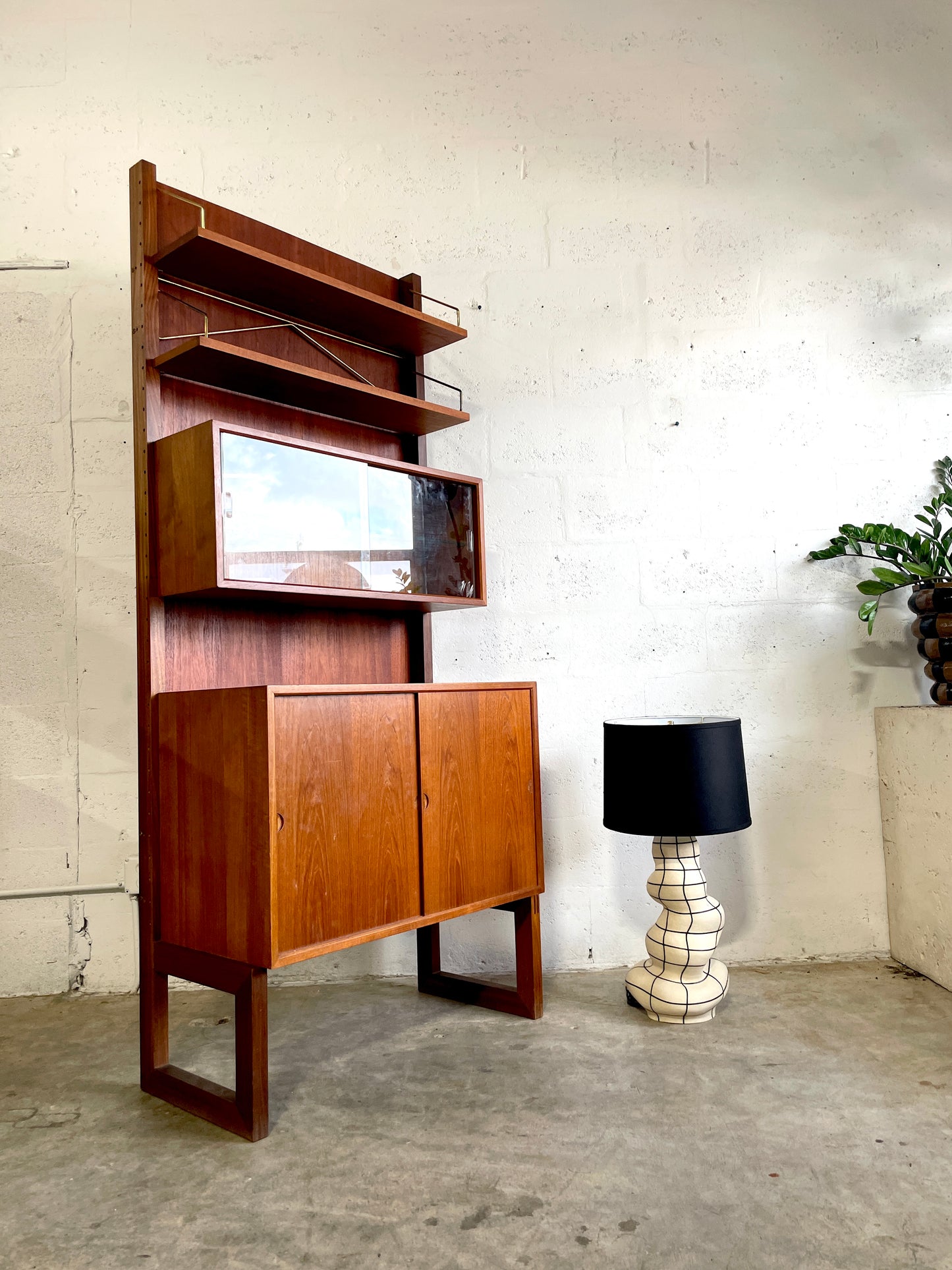 Danish Mid Century Poul Cadovius Wall Unit Bookcase Freestanding