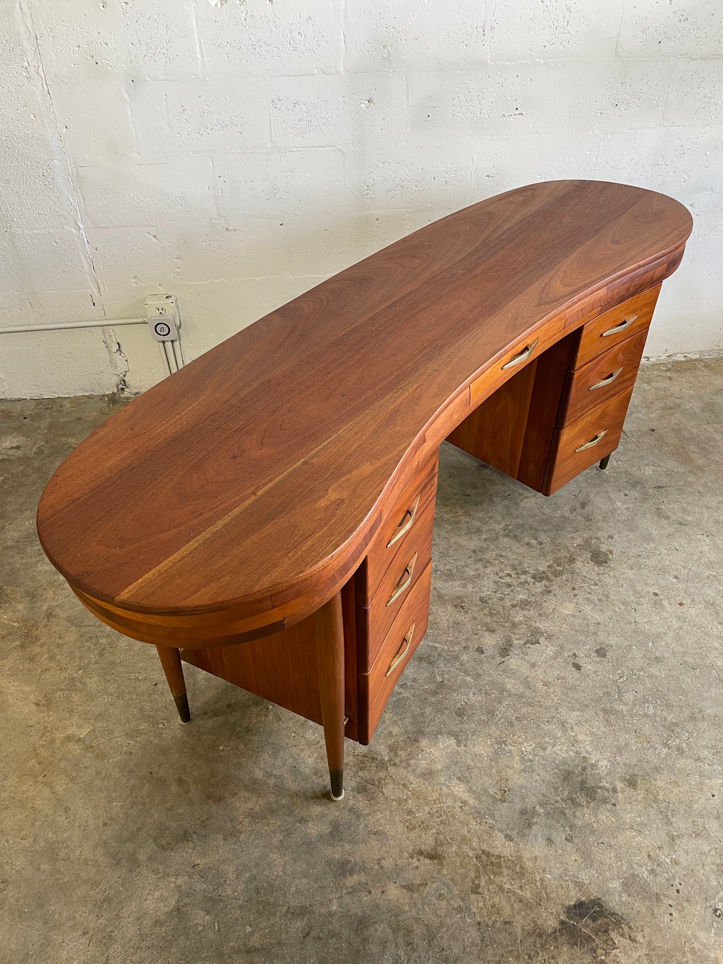 Mid Century Modern Kidney Shaped Desk