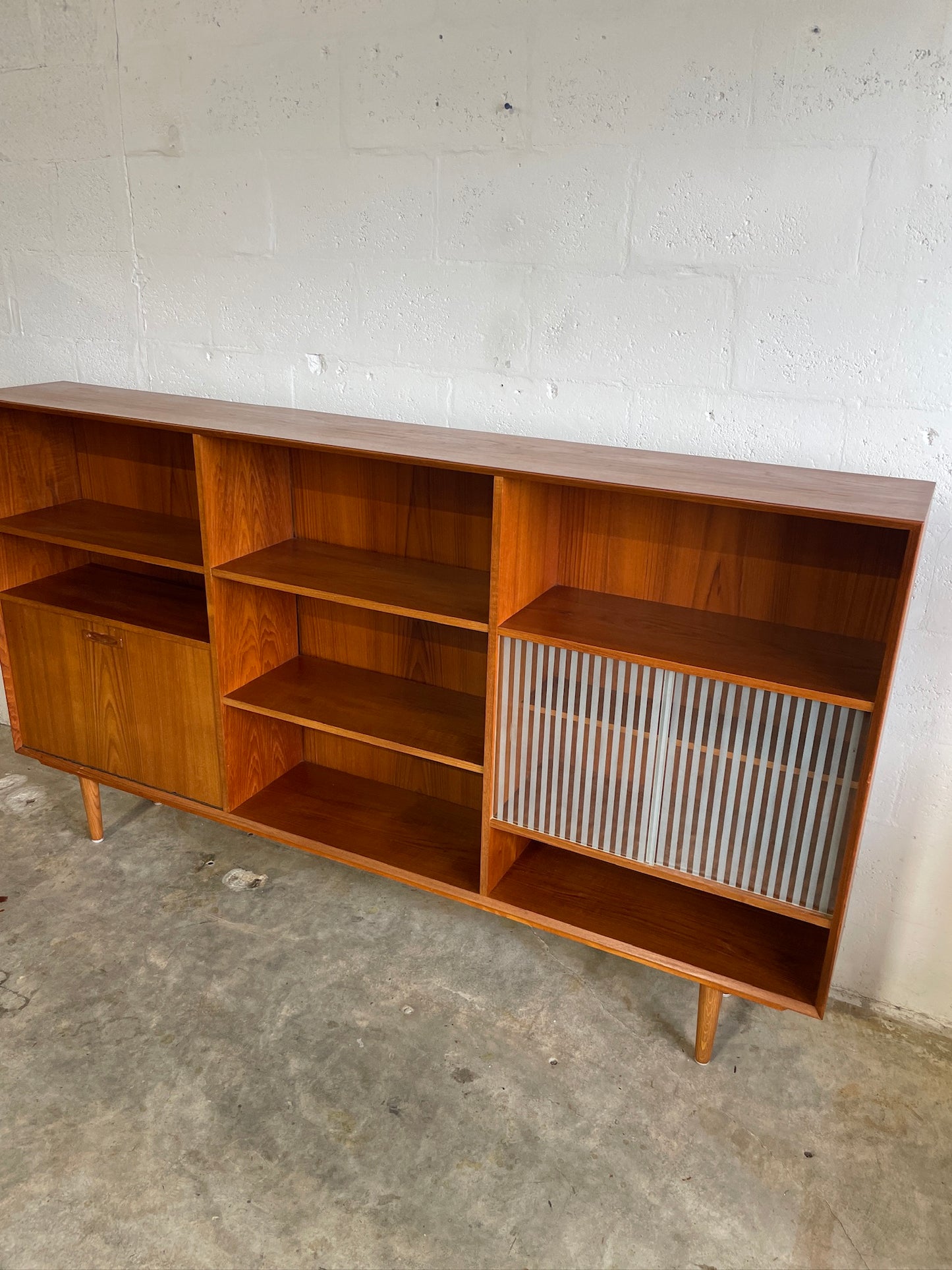 Danish Mid Century Modern Bookcase or Shelving Cabinet