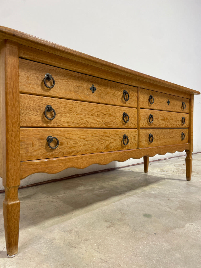 Danish Scandinavian Oak Rustic Dresser Henning Kjaernulf attrib