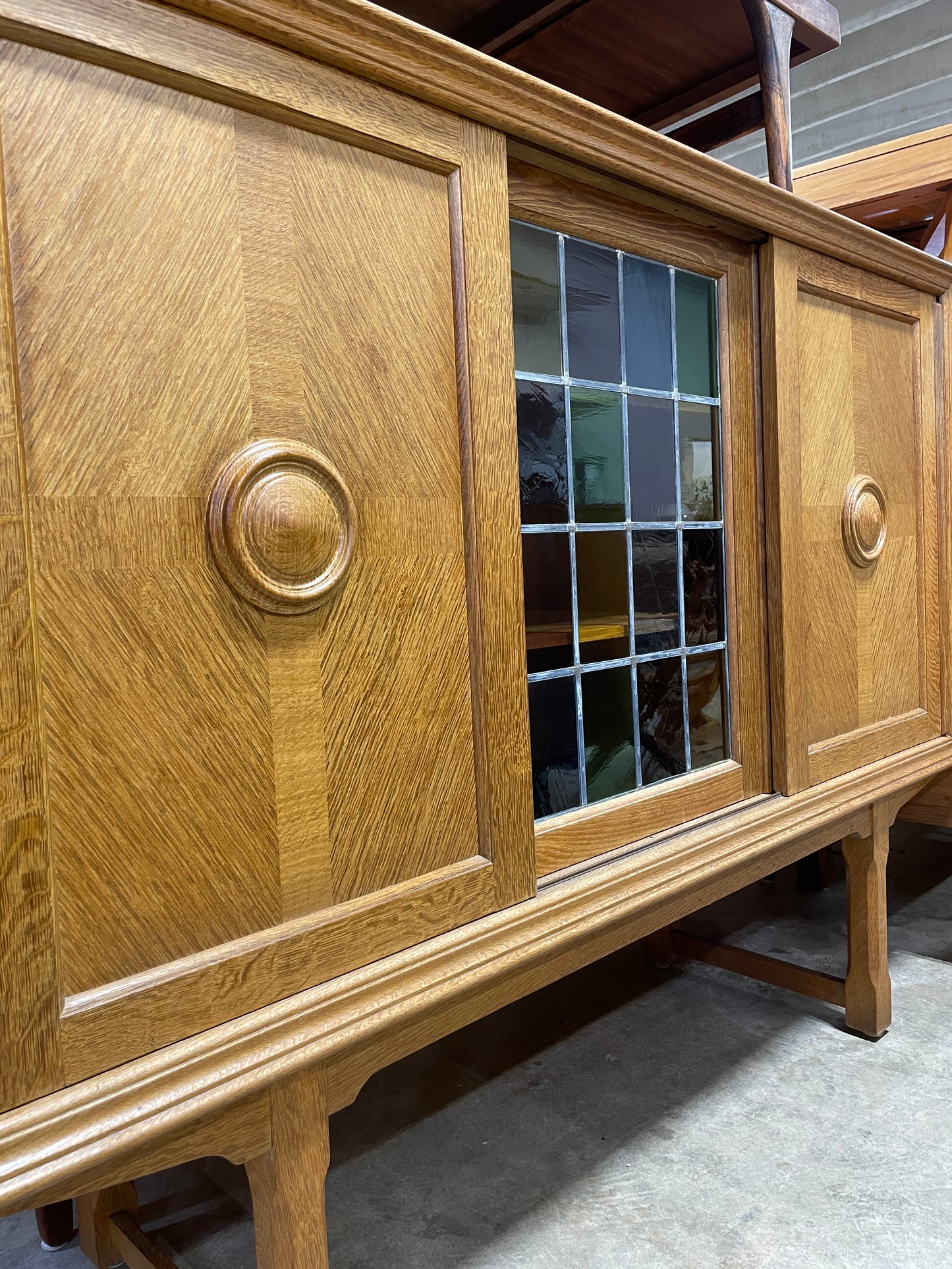 Danish Scandinavian Oak Tall Cabinet or Sideboard