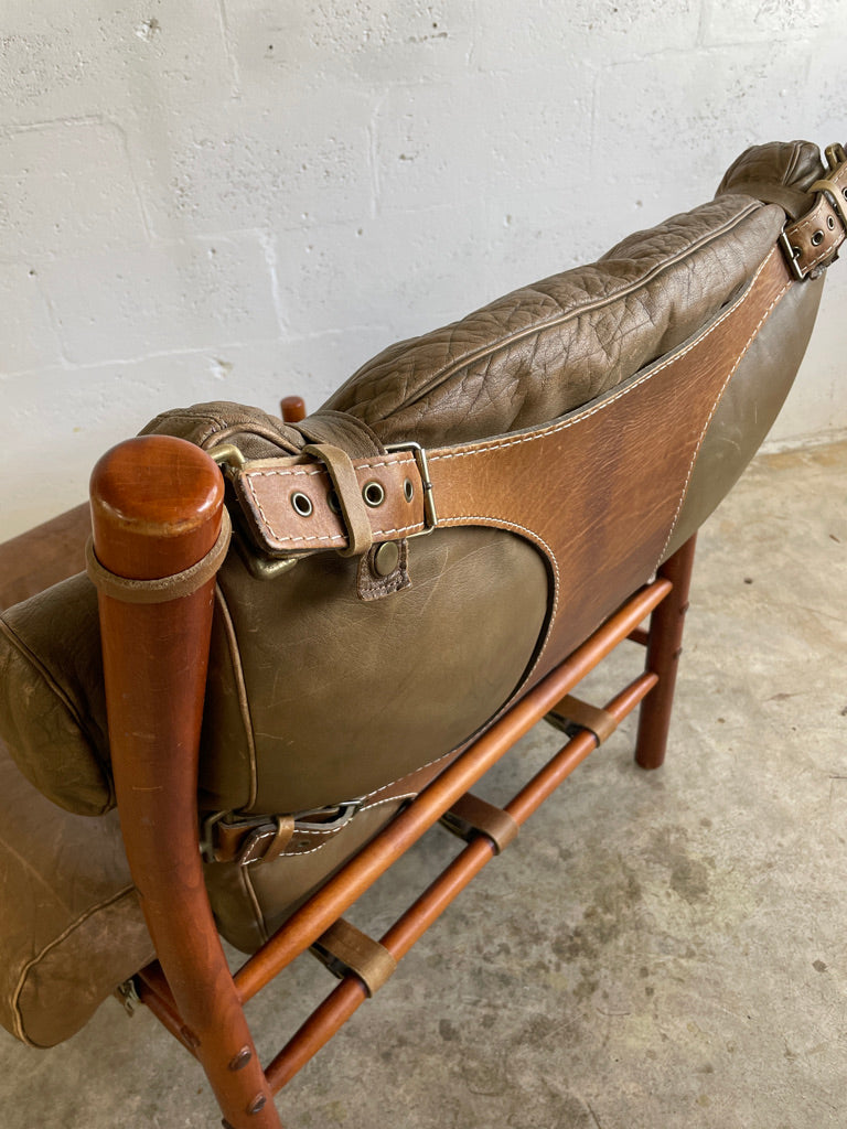 Arne Norell "Inca" Leather Lounge Safari Chair