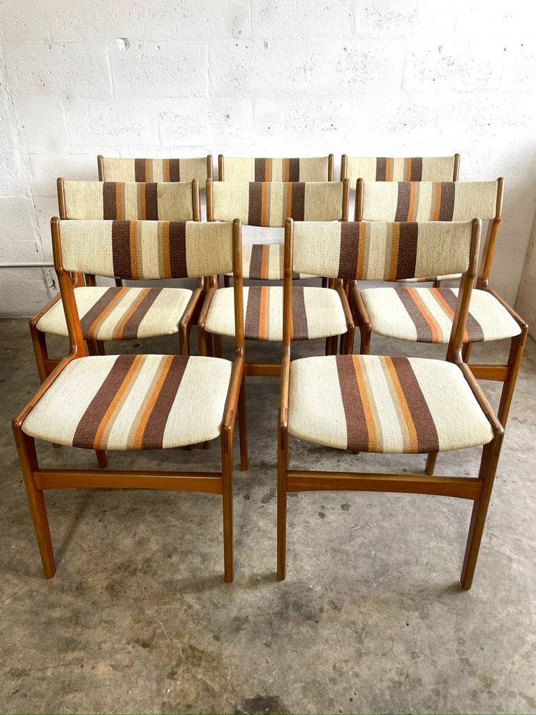 Erik Buch Danish Modern Teak Dining Chairs Set of 8