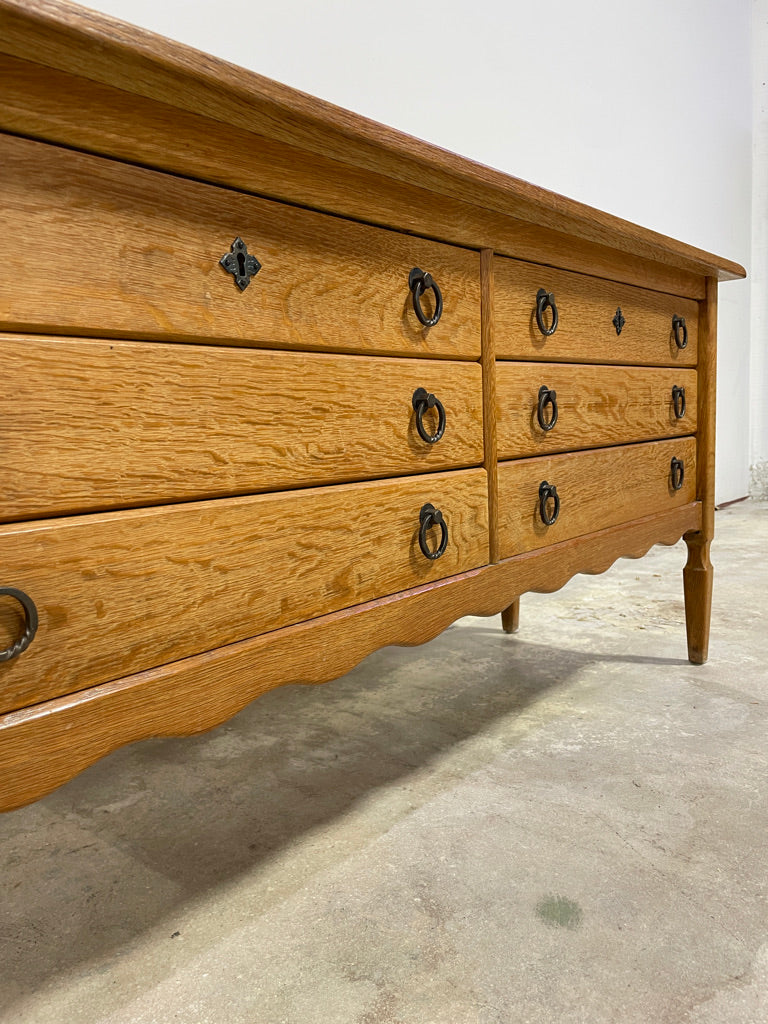 Danish Scandinavian Oak Rustic Dresser Henning Kjaernulf attrib