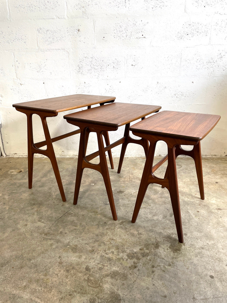 Vintage Danish Modern Teak Nesting Tables Erling Torvits