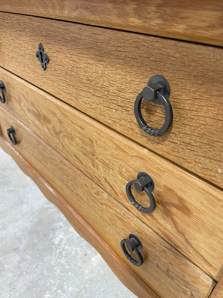 Danish Scandinavian Oak Rustic Dresser Henning Kjaernulf attrib