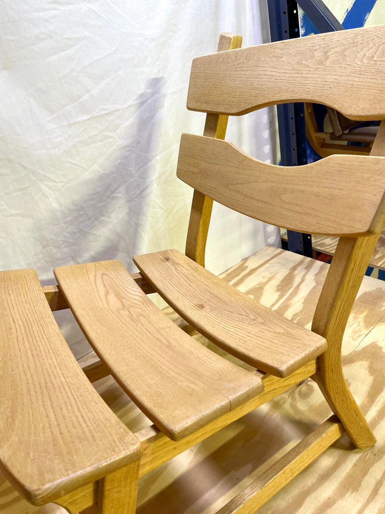 Pair of Dittmann & Co Brutalist Fireplace Oak Danish Modern Chairs