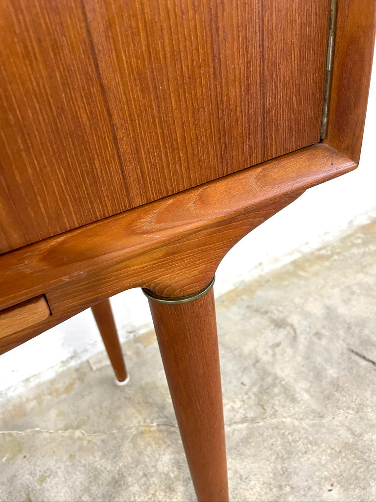 Illum Wikkelso Teak Bar Cabinet Danish Mid Century Modern