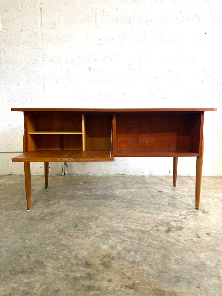 Danish Mid Century Modern Teak Floating Desk