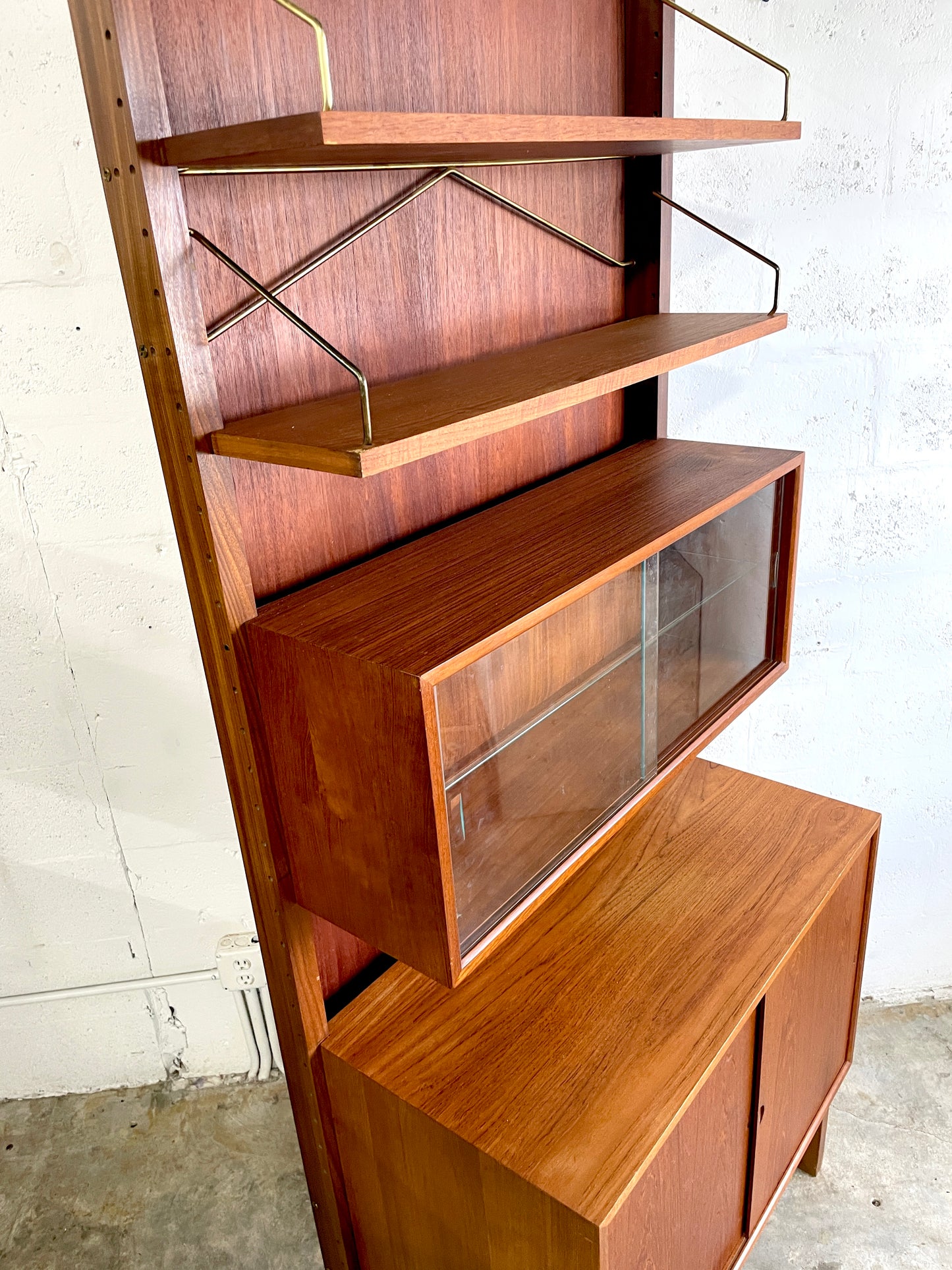 Danish Mid Century Poul Cadovius Wall Unit Bookcase Freestanding