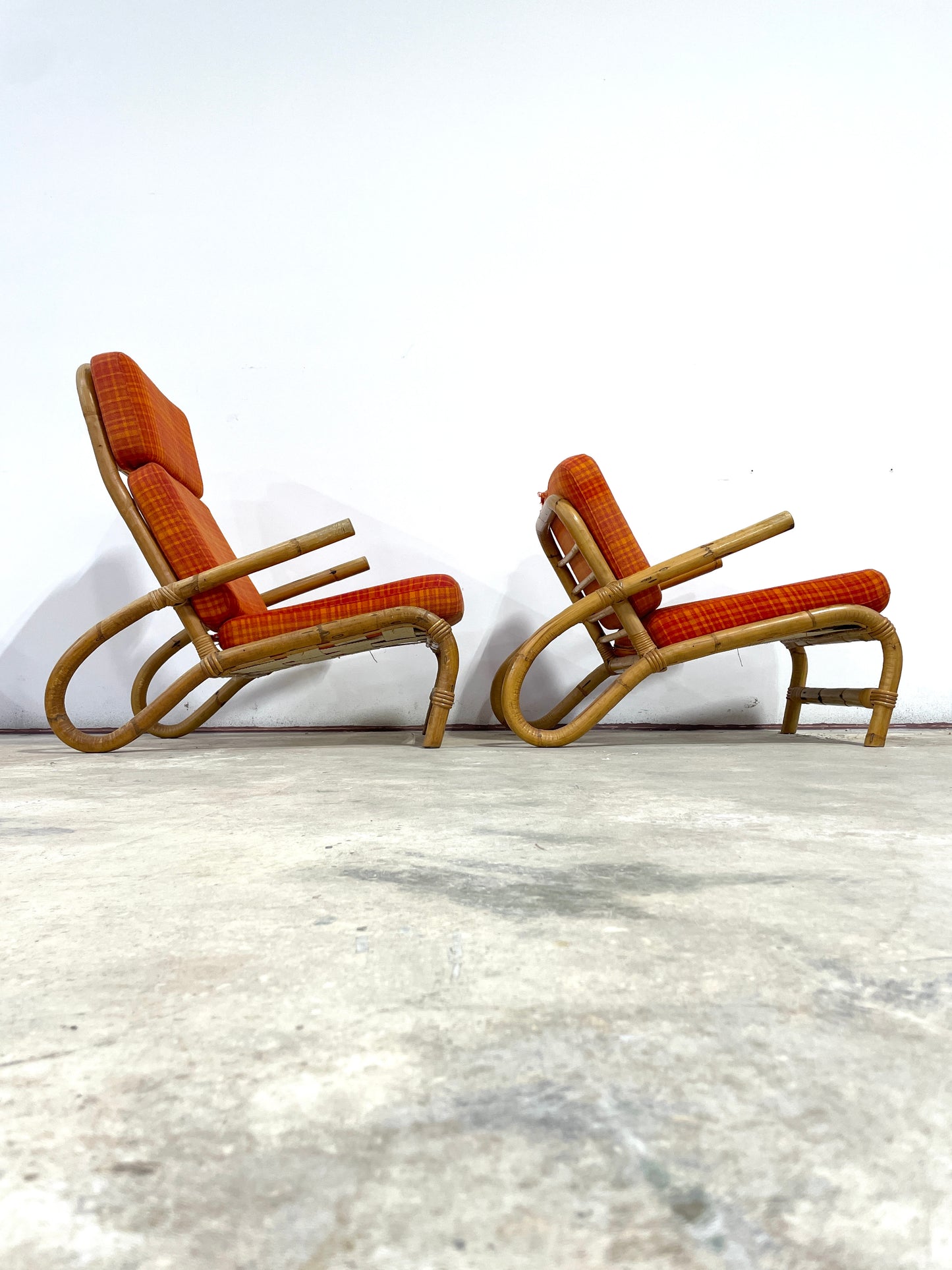 Vintage Pair Bamboo Chairs