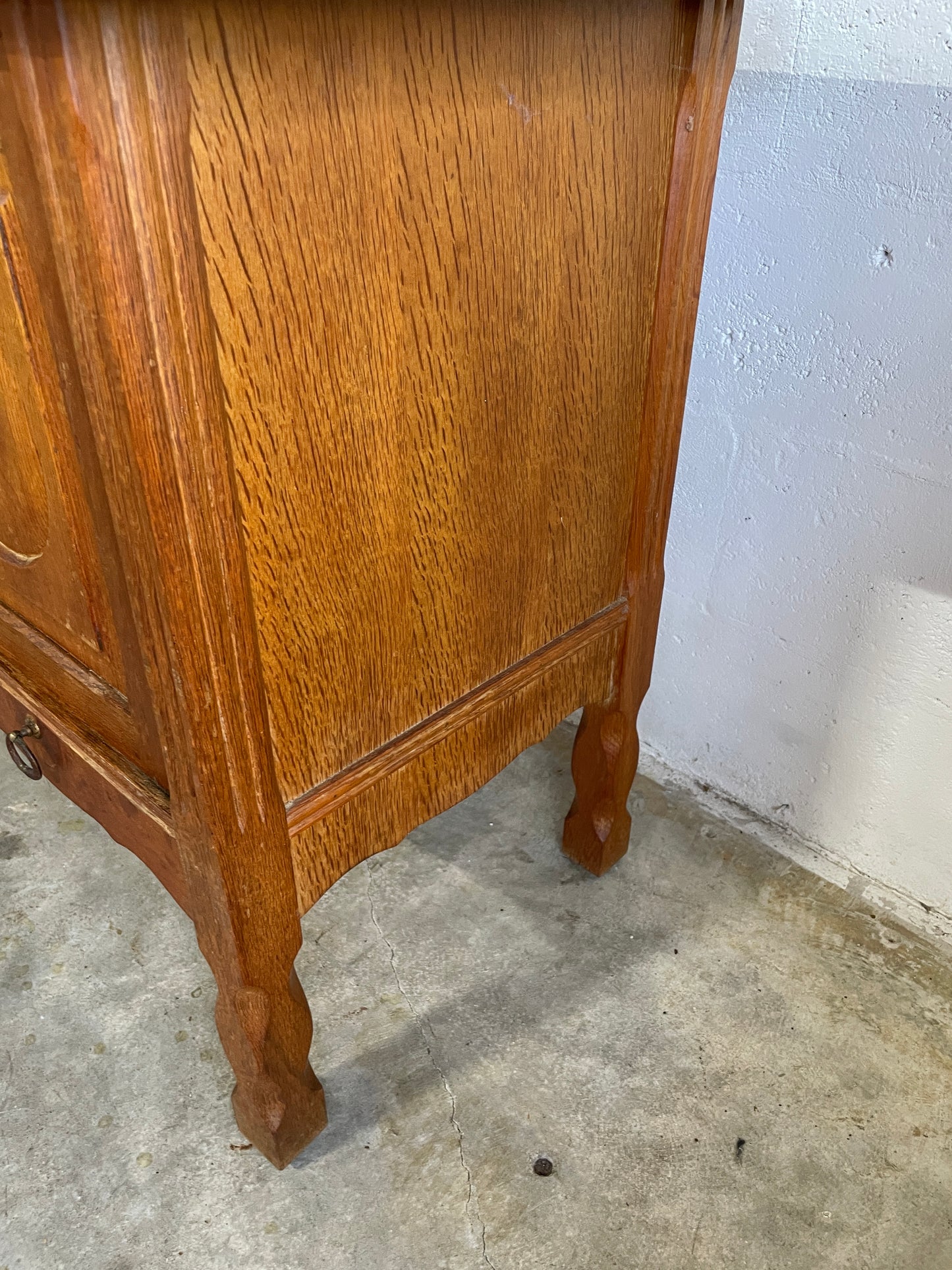 Danish Brutalist Oak Console or Credenza Henning Kjaernulf Attrib