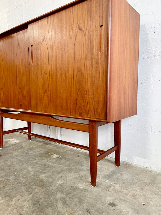 Danish Modern Tall Credenza or Sideboard