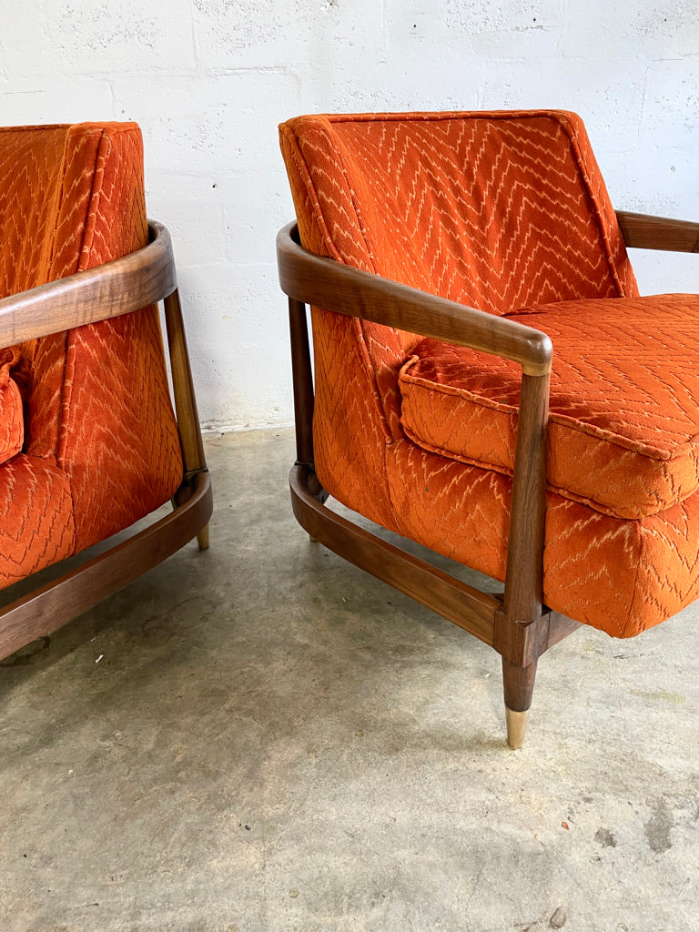 Pair Mid Century Modern Club Chairs