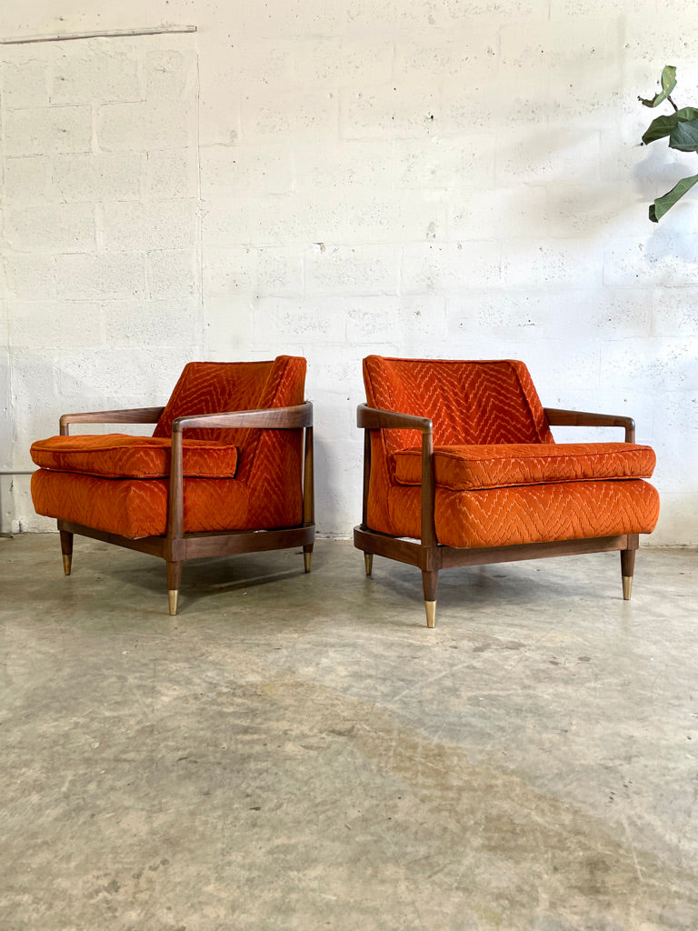 Pair Mid Century Modern Club Chairs