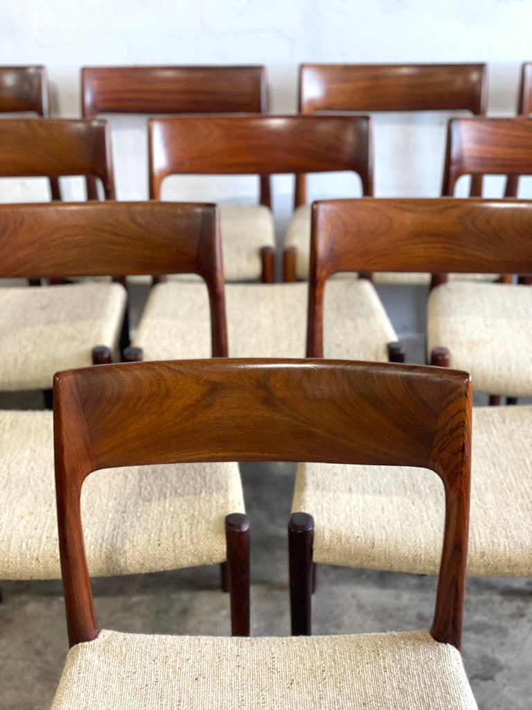 Niels Moller Model 75 Set of 10 Rosewood Danish Modern Dining Chairs