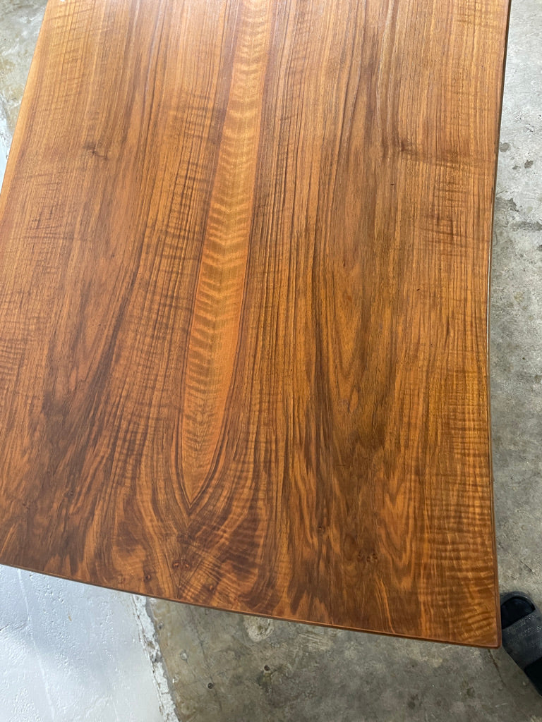 Danish Mid Century Modern Tambour Door Desk with Side Bar