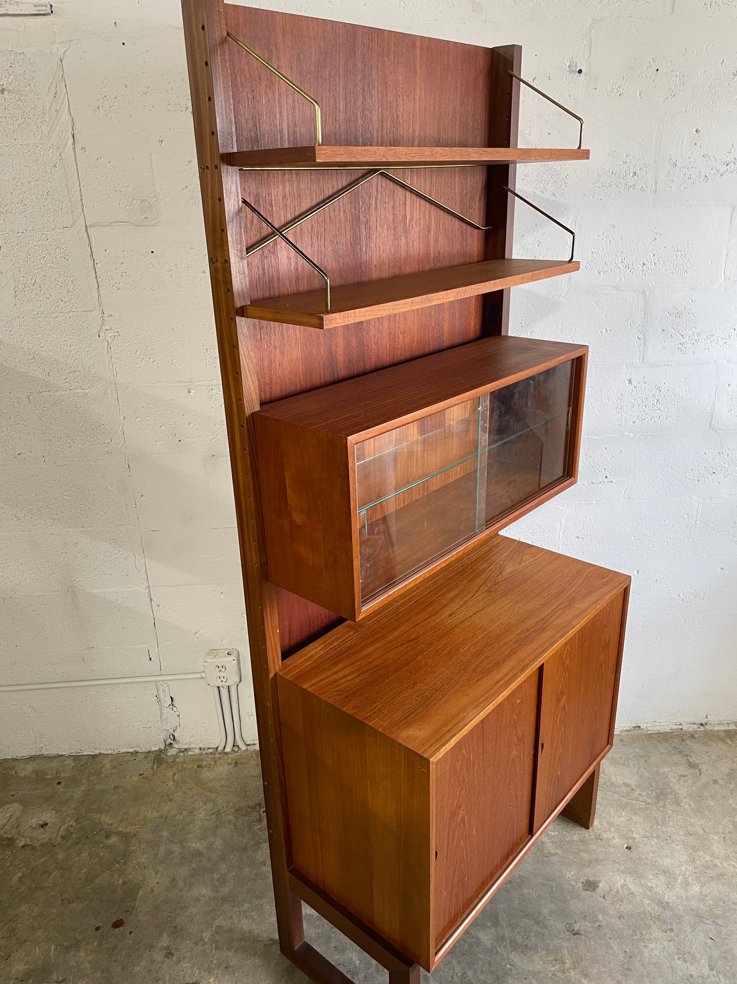 Danish Mid Century Poul Cadovius Wall Unit Bookcase Freestanding