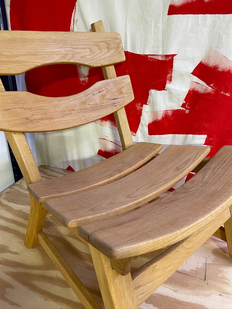 Pair of Dittmann & Co Brutalist Fireplace Oak Danish Modern Chairs