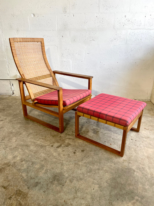 Borge Mogensen BM-2254 Danish Modern Lounge Chair & Ottoman