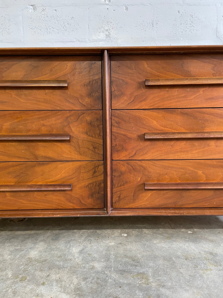 Robsjohn-Gibbings for Widdicomb Walnut Dresser with Brass Legs