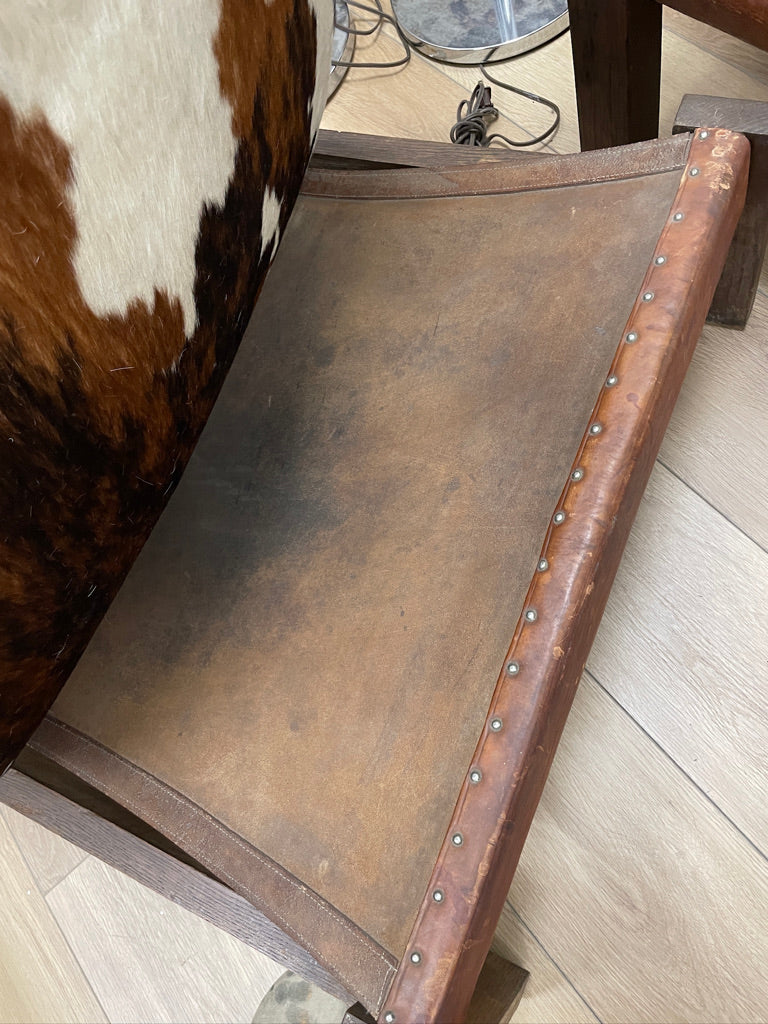 Mid Century Vintage Modern Leather Safari Chair