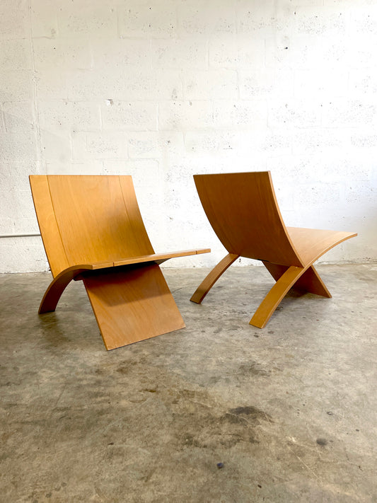 Pair Scandinavian Modern Jens Nielson "Laminex" Chairs by Westnofa