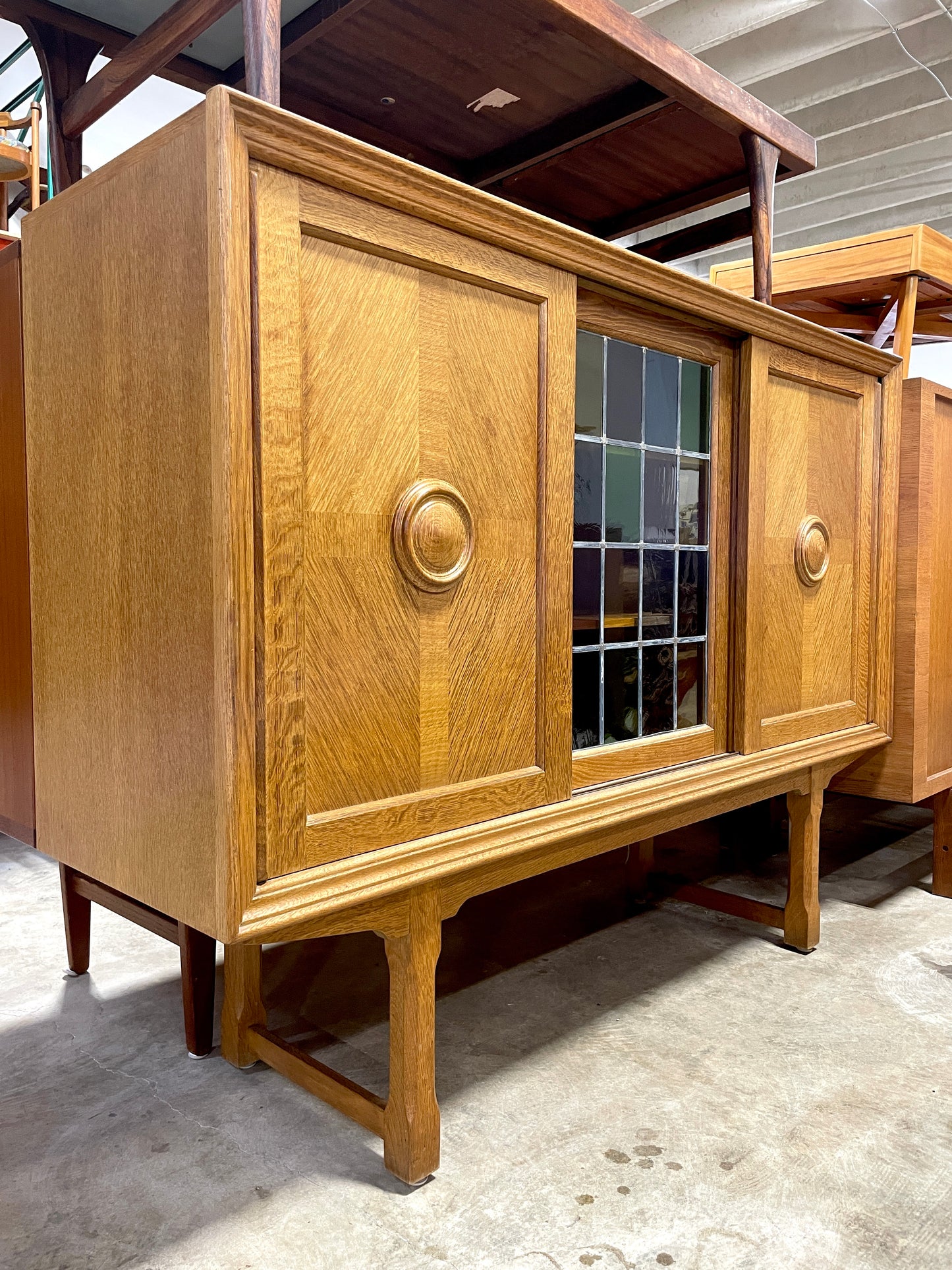 Danish Scandinavian Oak Tall Cabinet or Sideboard