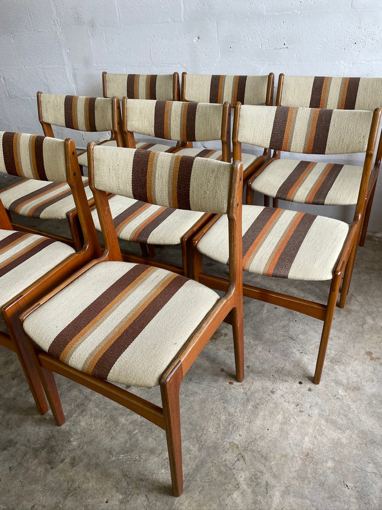 Erik Buch Danish Modern Teak Dining Chairs Set of 8