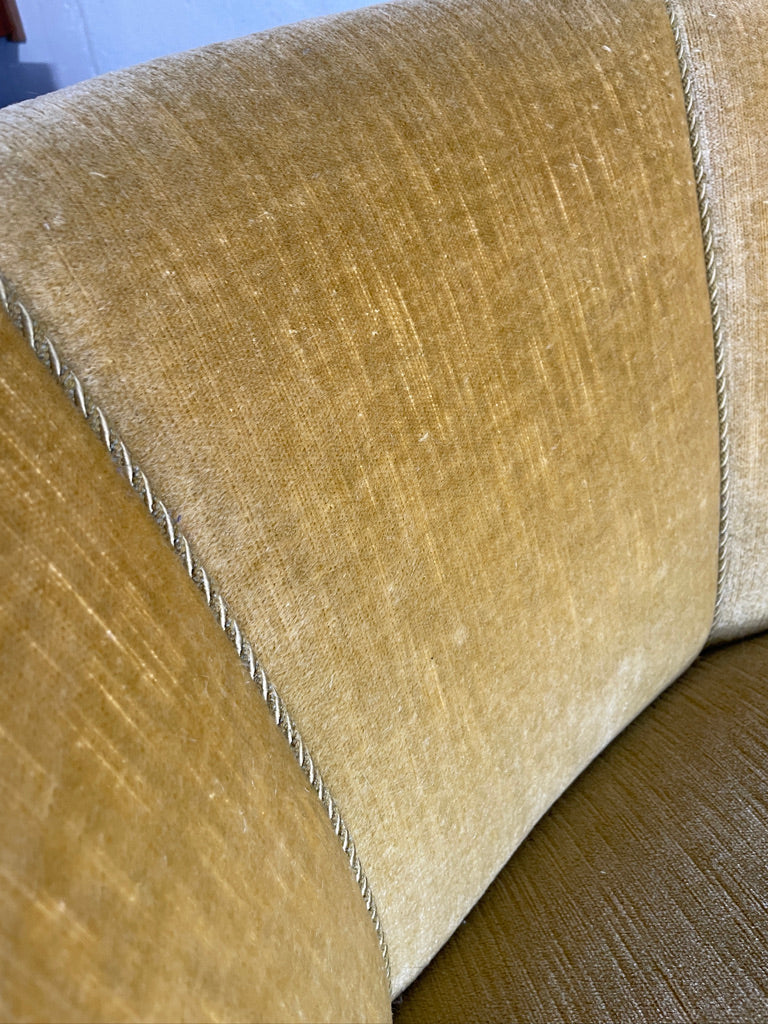 Vintage Danish Modern Curved Banana Loveseat Sofa