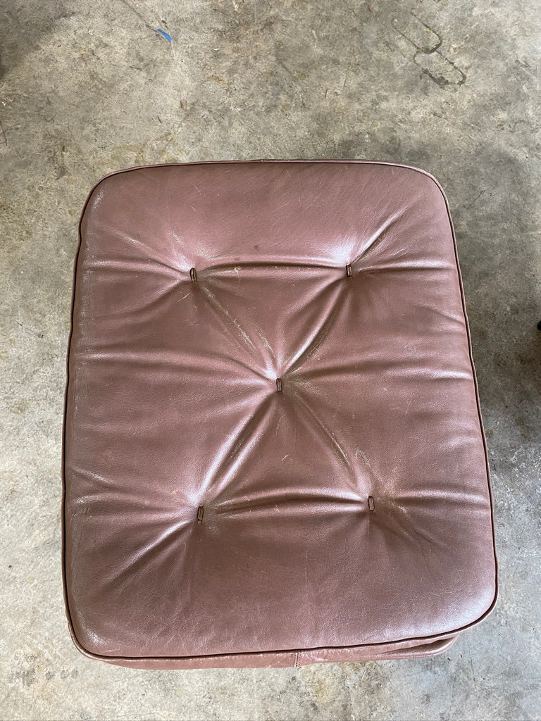 Madsen & Schubell MS68 Leather Danish Swivel Recliner Lounge Chair and Ottoman