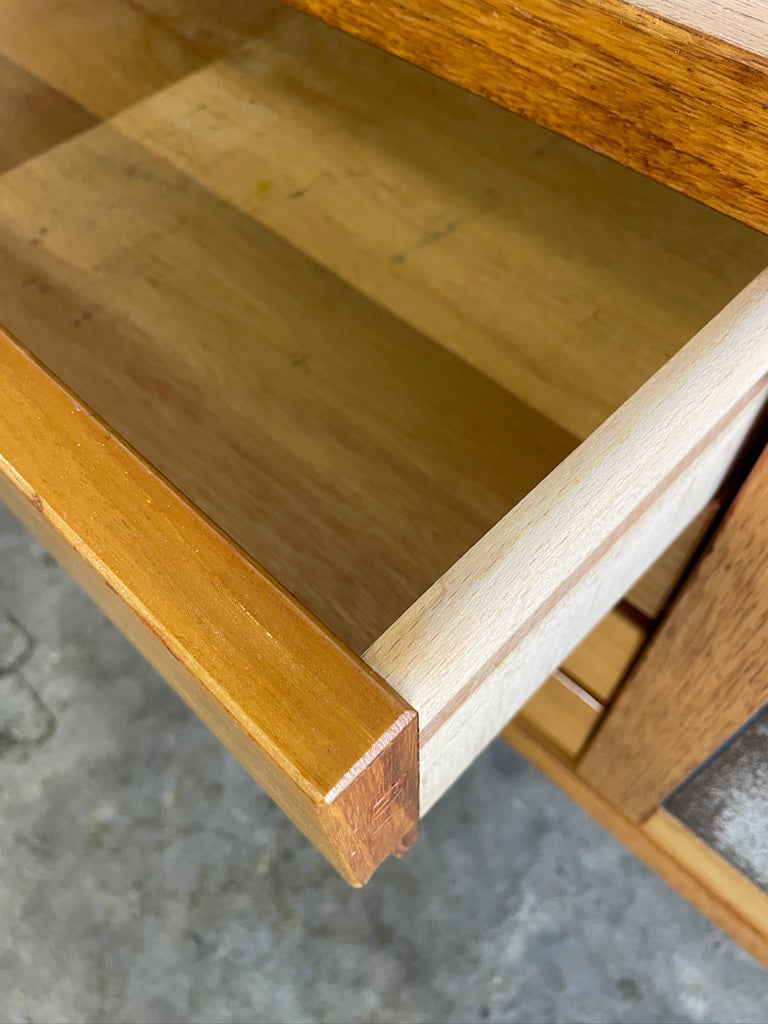 Danish Mid Century Modern Tile Credenza Console Poul Poulsen for Gangso Mobler