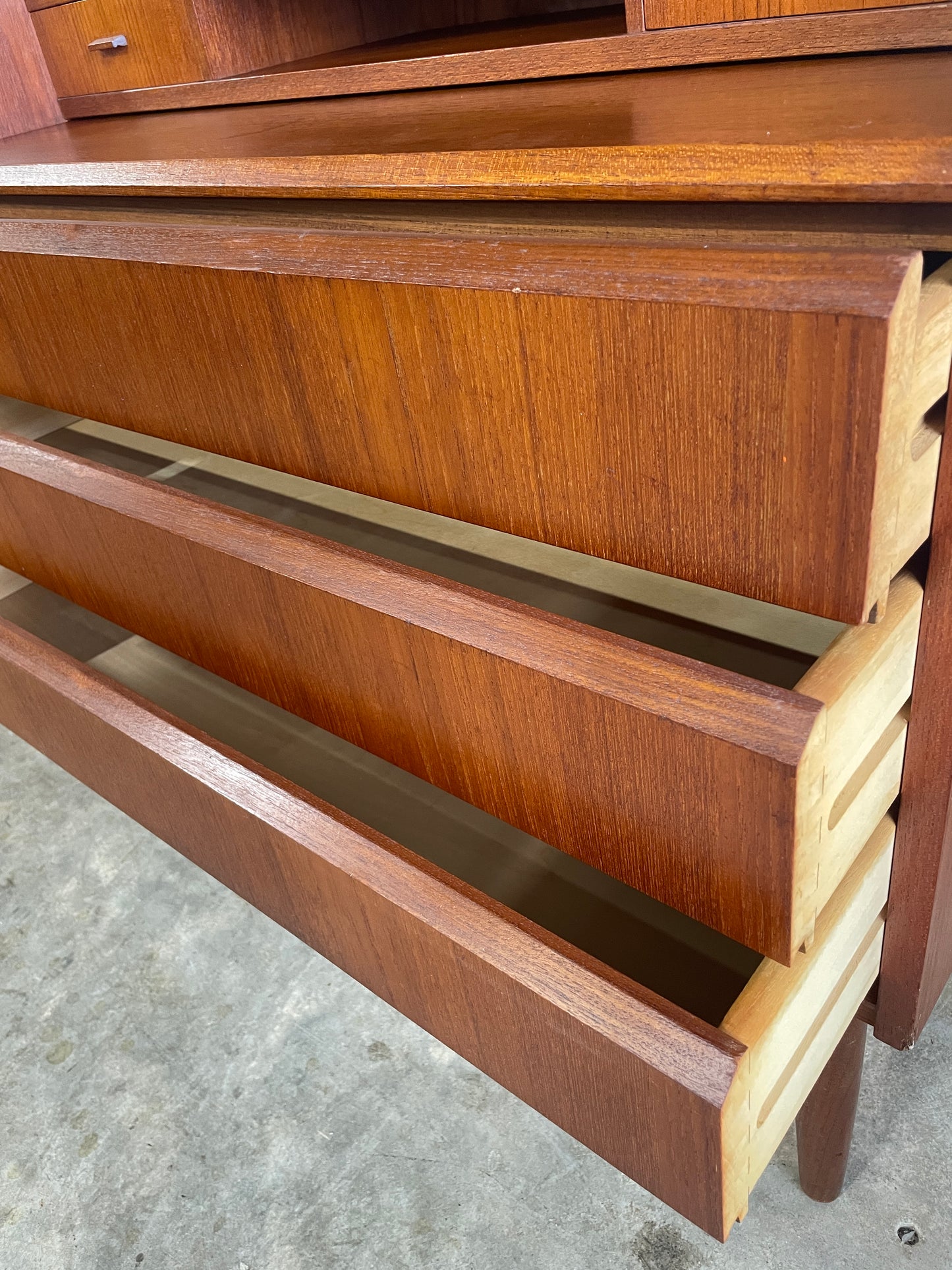 Danish Mid Century Modern Tall Teak Bookcase