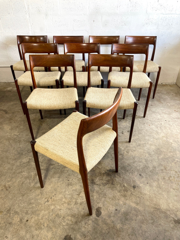 Niels Moller Model 75 Set of 10 Rosewood Danish Modern Dining Chairs