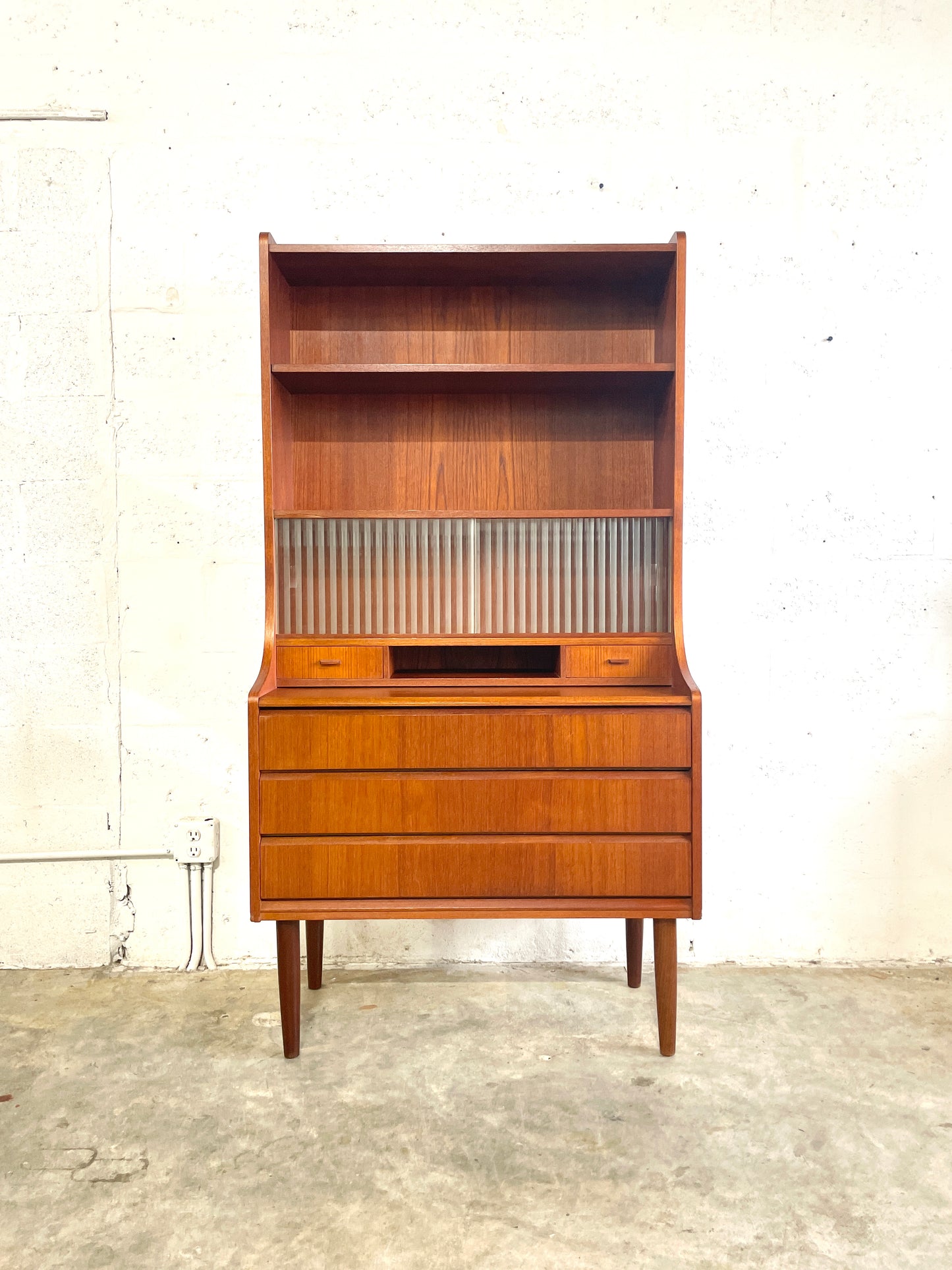 Danish Mid Century Modern Tall Teak Bookcase