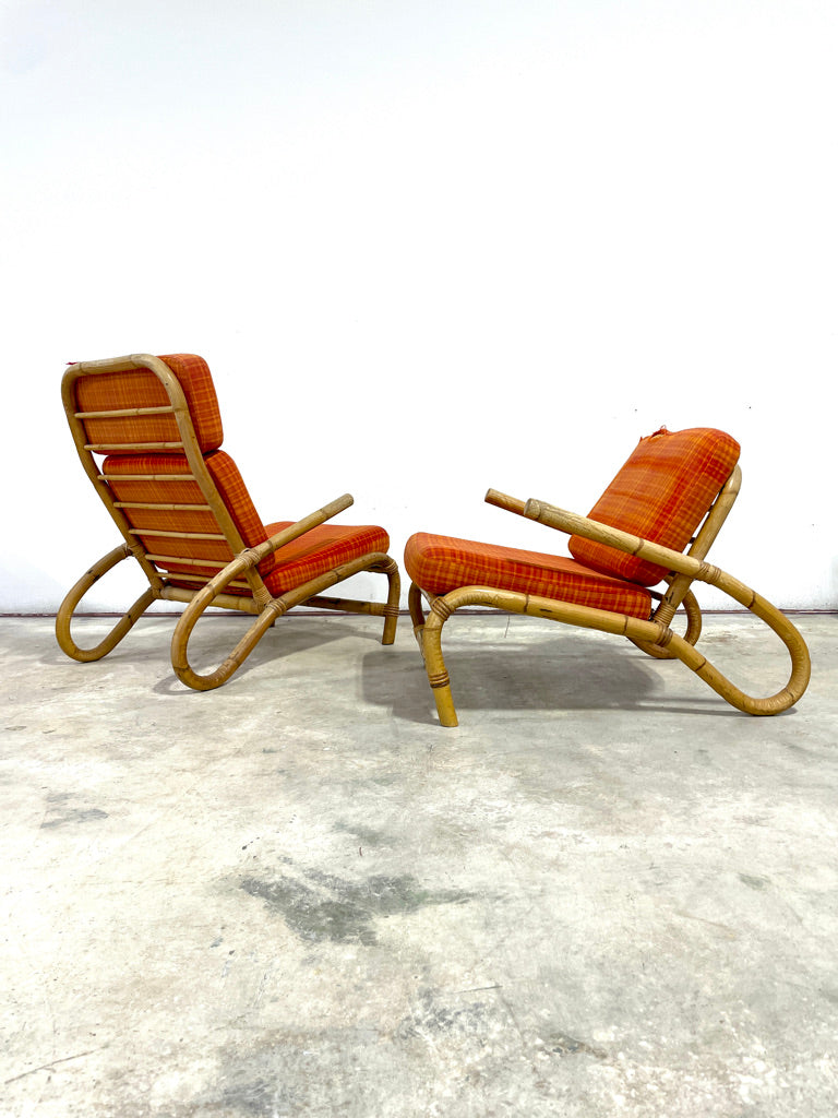 Vintage Pair Bamboo Chairs